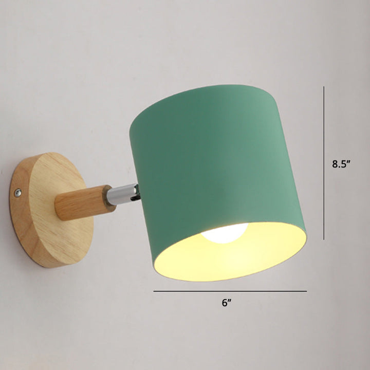 Lisslune | Rotatable Shade Metal Wall Mounted Reading Light Macaron Style 1-Light Wall Lamp for Bedroom