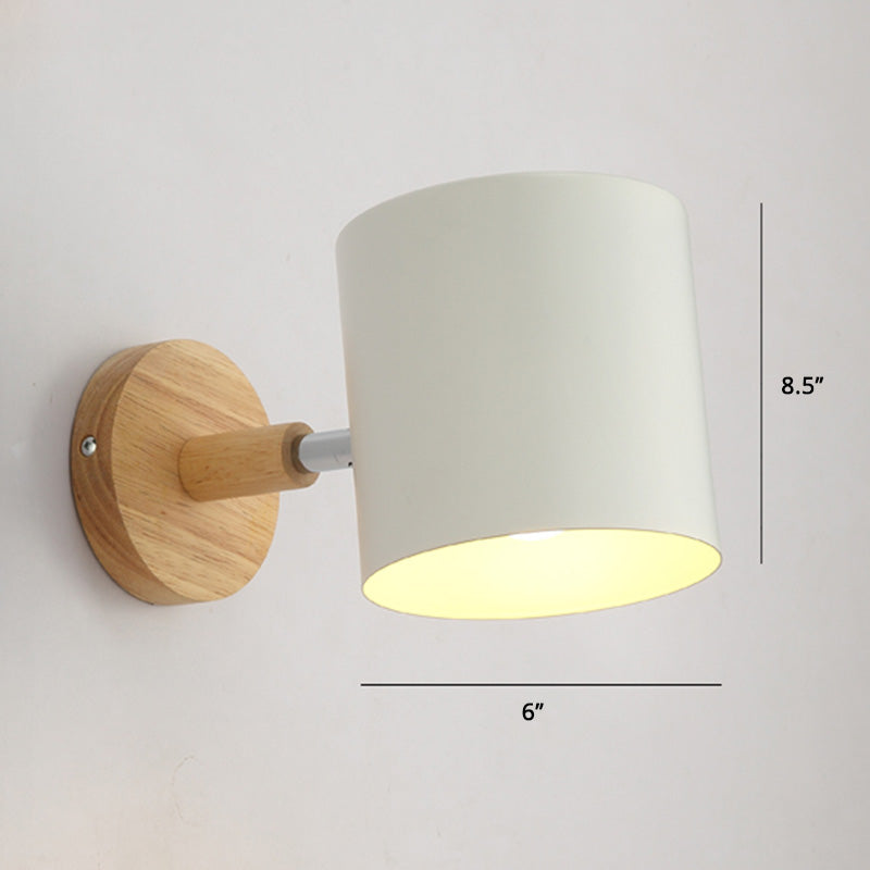 Lisslune | Rotatable Shade Metal Wall Mounted Reading Light Macaron Style 1-Light Wall Lamp for Bedroom