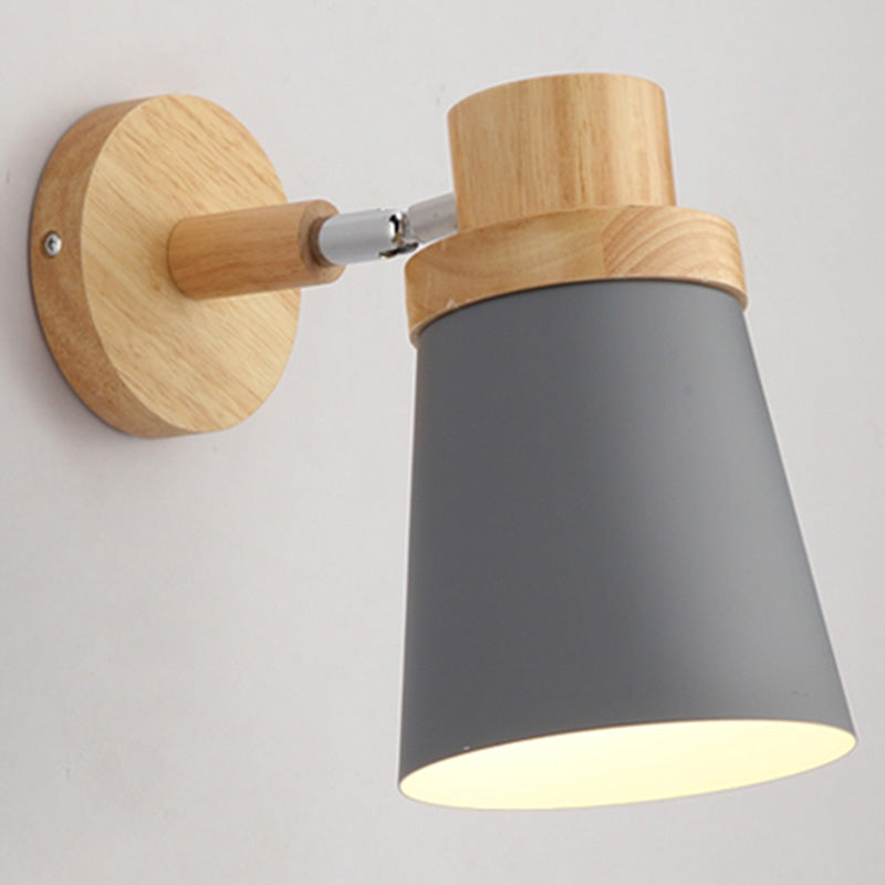 Lisslune | Rotatable Shade Metal Wall Mounted Reading Light Macaron Style 1-Light Wall Lamp for Bedroom