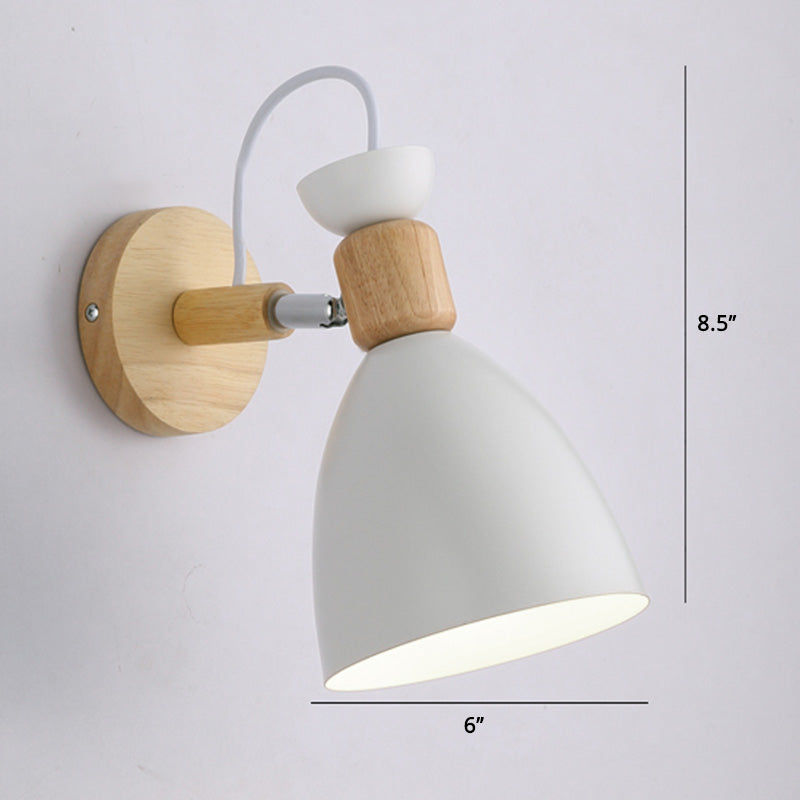 Lisslune | Rotatable Shade Metal Wall Mounted Reading Light Macaron Style 1-Light Wall Lamp for Bedroom