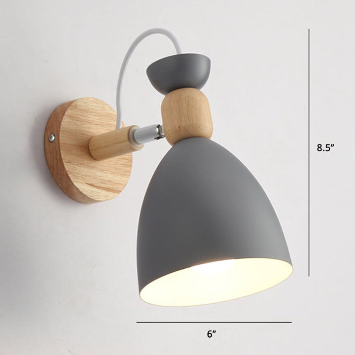 Lisslune | Rotatable Shade Metal Wall Mounted Reading Light Macaron Style 1-Light Wall Lamp for Bedroom
