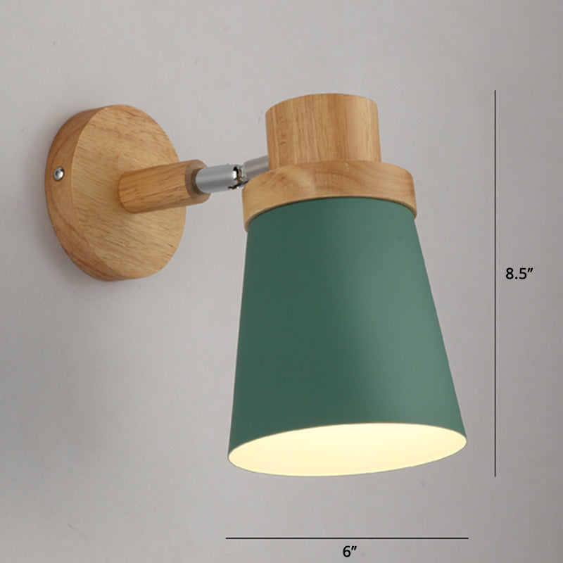 Lisslune | Rotatable Shade Metal Wall Mounted Reading Light Macaron Style 1-Light Wall Lamp for Bedroom