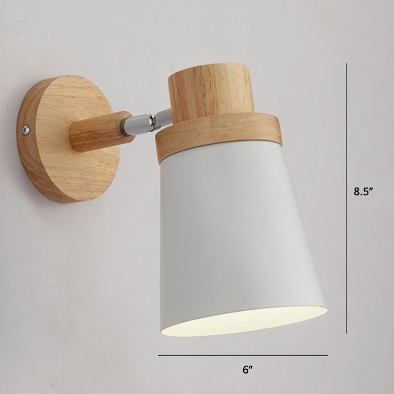 Lisslune | Rotatable Shade Metal Wall Mounted Reading Light Macaron Style 1-Light Wall Lamp for Bedroom