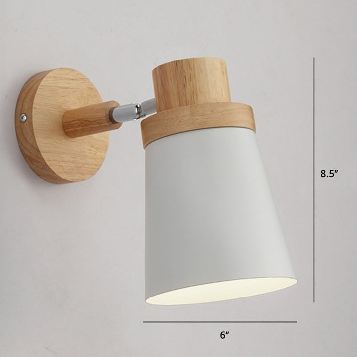 Lisslune | Rotatable Shade Metal Wall Mounted Reading Light Macaron Style 1-Light Wall Lamp for Bedroom