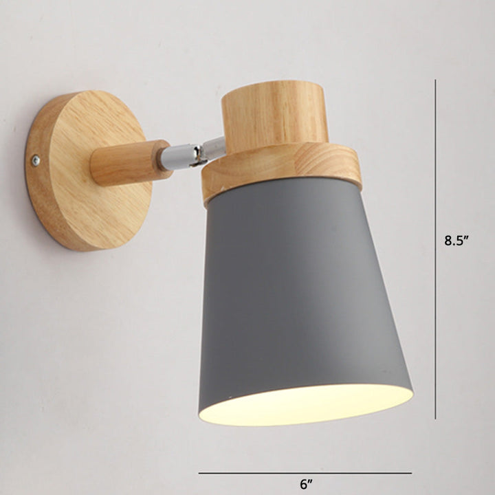Lisslune | Rotatable Shade Metal Wall Mounted Reading Light Macaron Style 1-Light Wall Lamp for Bedroom