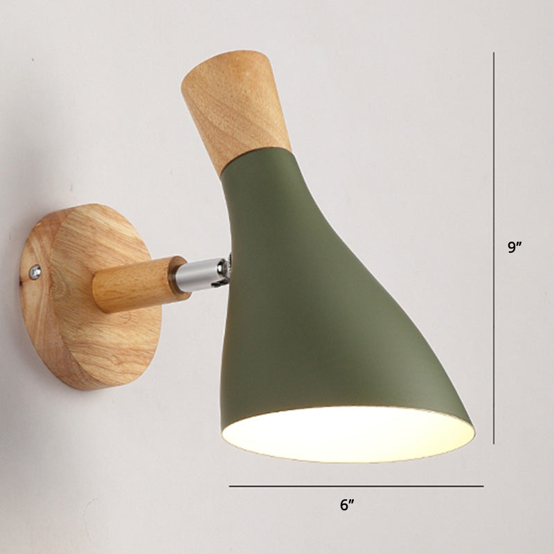 Lisslune | Rotatable Shade Metal Wall Mounted Reading Light Macaron Style 1-Light Wall Lamp for Bedroom