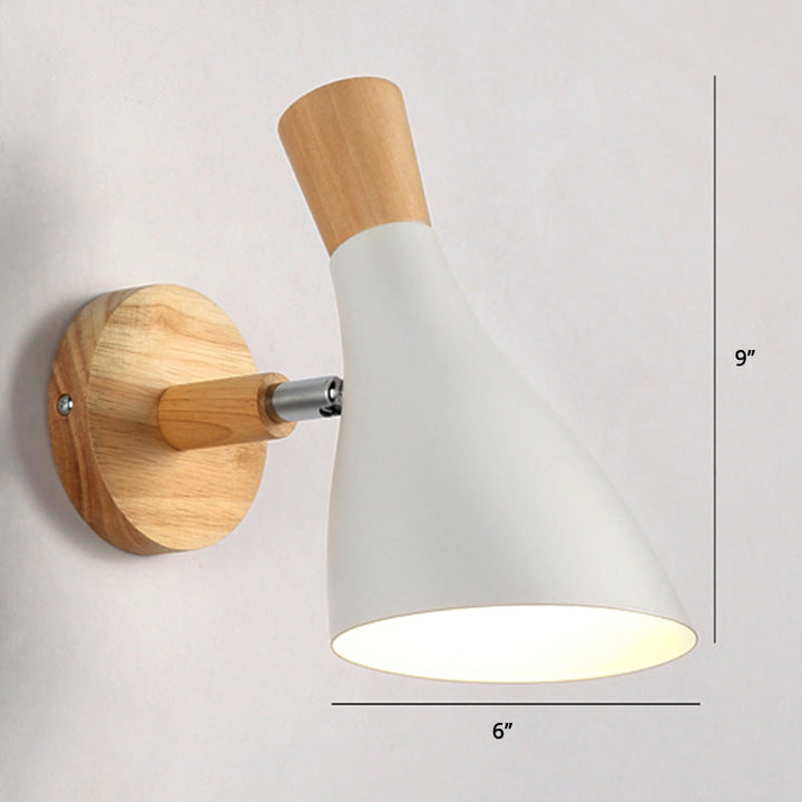 Lisslune | Rotatable Shade Metal Wall Mounted Reading Light Macaron Style 1-Light Wall Lamp for Bedroom