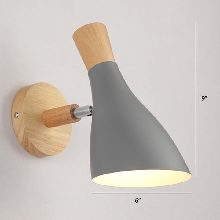 Lisslune | Rotatable Shade Metal Wall Mounted Reading Light Macaron Style 1-Light Wall Lamp for Bedroom
