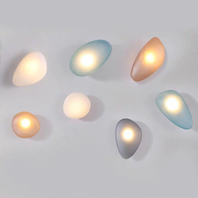 Skørter | Frosted Glass Cobblestone Wall Lamp Art Deco 1-Light Wall Mount Lighting for Living Room