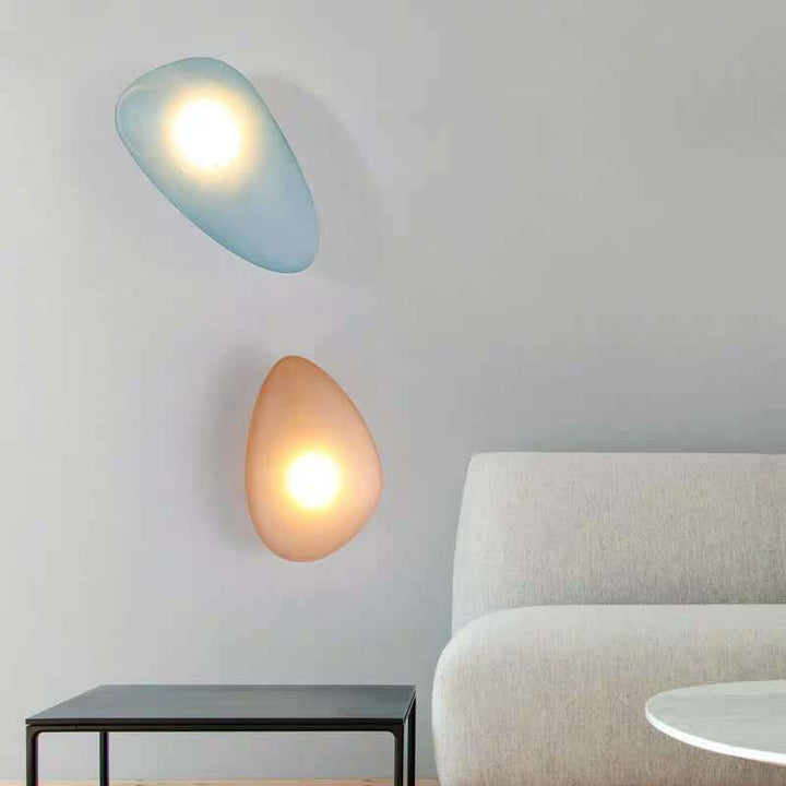 Skørter | Frosted Glass Cobblestone Wall Lamp Art Deco 1-Light Wall Mount Lighting for Living Room