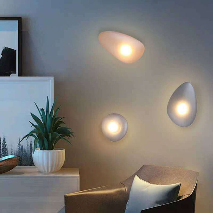 Skørter | Frosted Glass Cobblestone Wall Lamp Art Deco 1-Light Wall Mount Lighting for Living Room