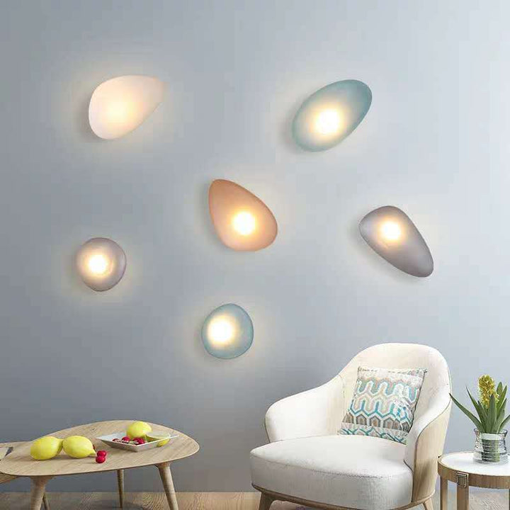 Skørter | Frosted Glass Cobblestone Wall Lamp Art Deco 1-Light Wall Mount Lighting for Living Room
