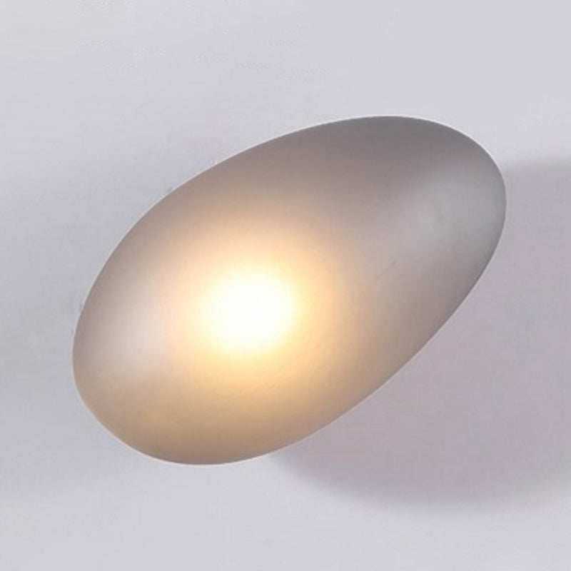 Skørter | Frosted Glass Cobblestone Wall Lamp Art Deco 1-Light Wall Mount Lighting for Living Room