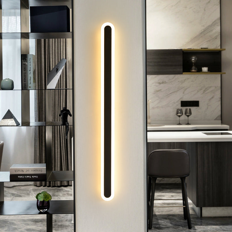 Lisslune | Elliptical Acrylic Flush Mount Wall Lamp Simplicity LED Wall Lighting for Hallway