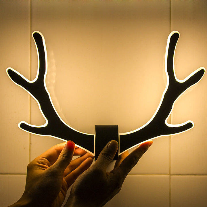 Lisslune | Metallic Antler Wall Lamp Artistic LED Wall-Mounted Lighting Unit for Bedroom