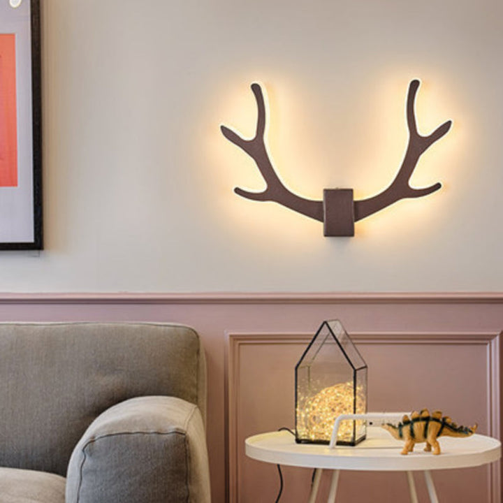 Lisslune | Metallic Antler Wall Lamp Artistic LED Wall-Mounted Lighting Unit for Bedroom