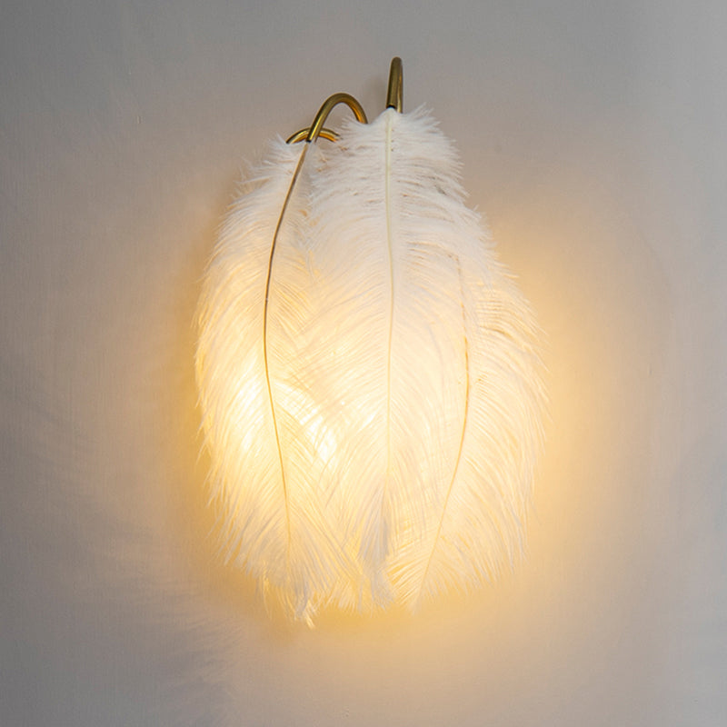 Lisslune | Feather Shadowed Wall Mount Light Minimalist Wall Sconce Lighting Fixture for Living Room