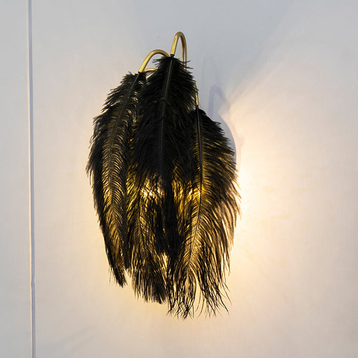 Lisslune | Feather Shadowed Wall Mount Light Minimalist Wall Sconce Lighting Fixture for Living Room
