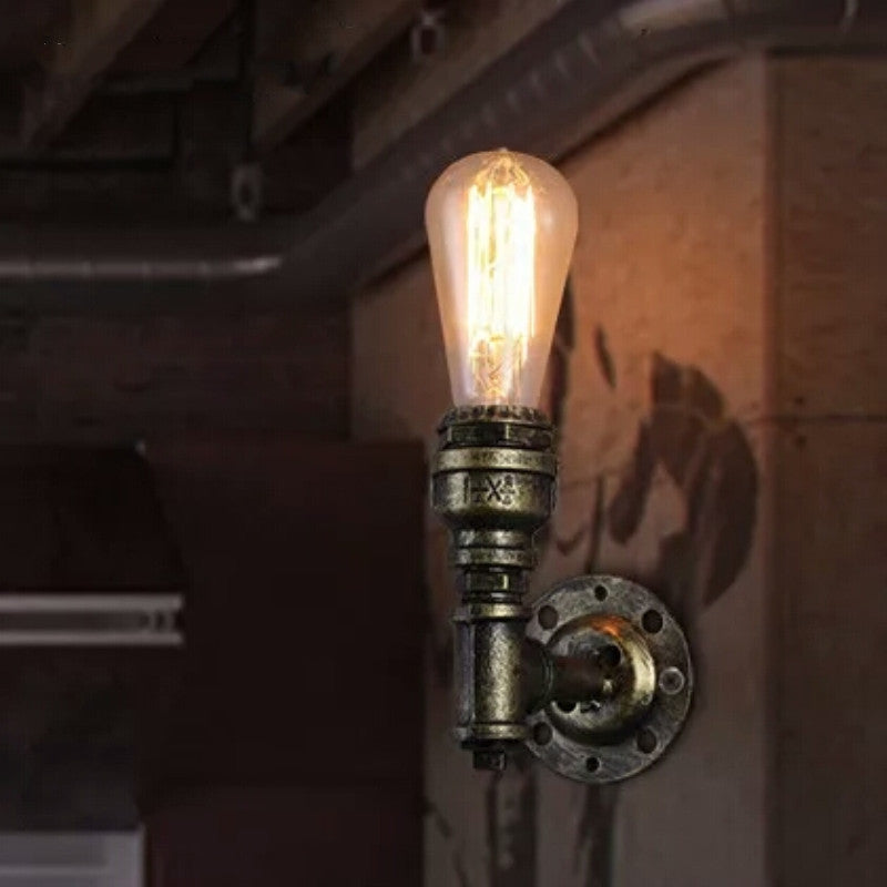Skørter | Industrial Pipe Socket Wall Light Single Metal Wall Lamp Fixture for Hallway
