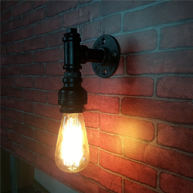 Skørter | Industrial Pipe Socket Wall Light Single Metal Wall Lamp Fixture for Hallway