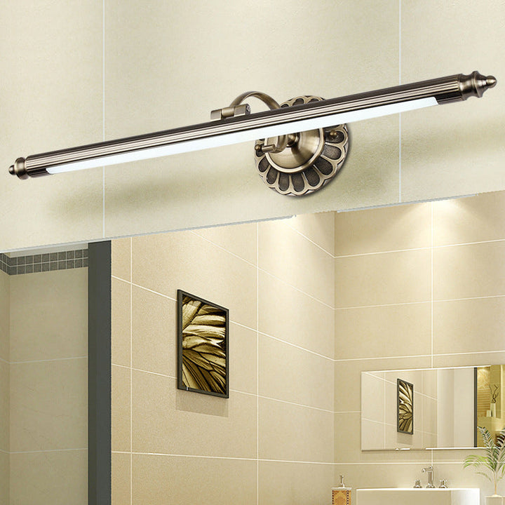 Lisslune | Antique Style Pole Shaped Vanity Lamp Acrylic LED Wall Mount Light with Swivel Arm