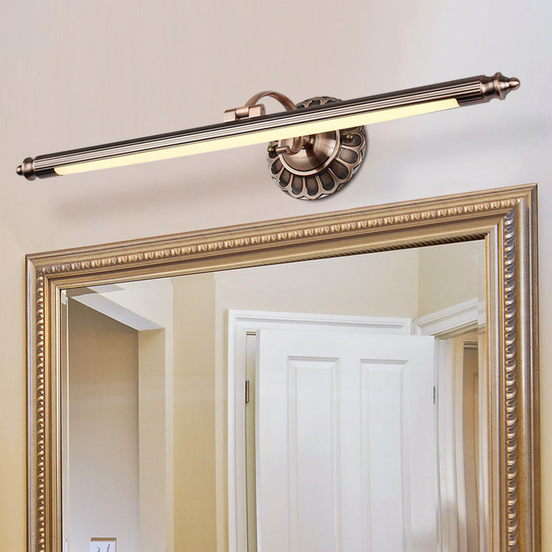 Lisslune | Antique Style Pole Shaped Vanity Lamp Acrylic LED Wall Mount Light with Swivel Arm