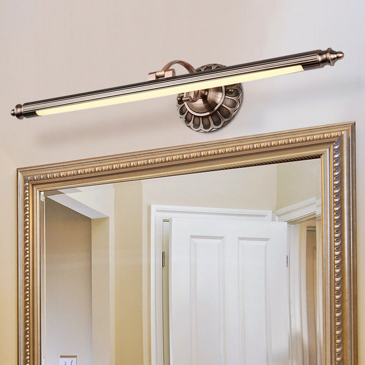 Lisslune | Antique Style Pole Shaped Vanity Lamp Acrylic LED Wall Mount Light with Swivel Arm