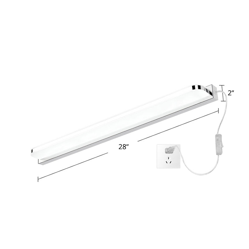 Skørter | Rounded Corners Bathroom Light Simplicity Stainless Steel LED Wall Light