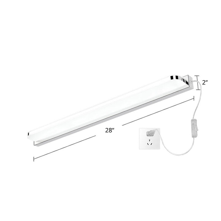 Skørter | Rounded Corners Bathroom Light Simplicity Stainless Steel LED Wall Light