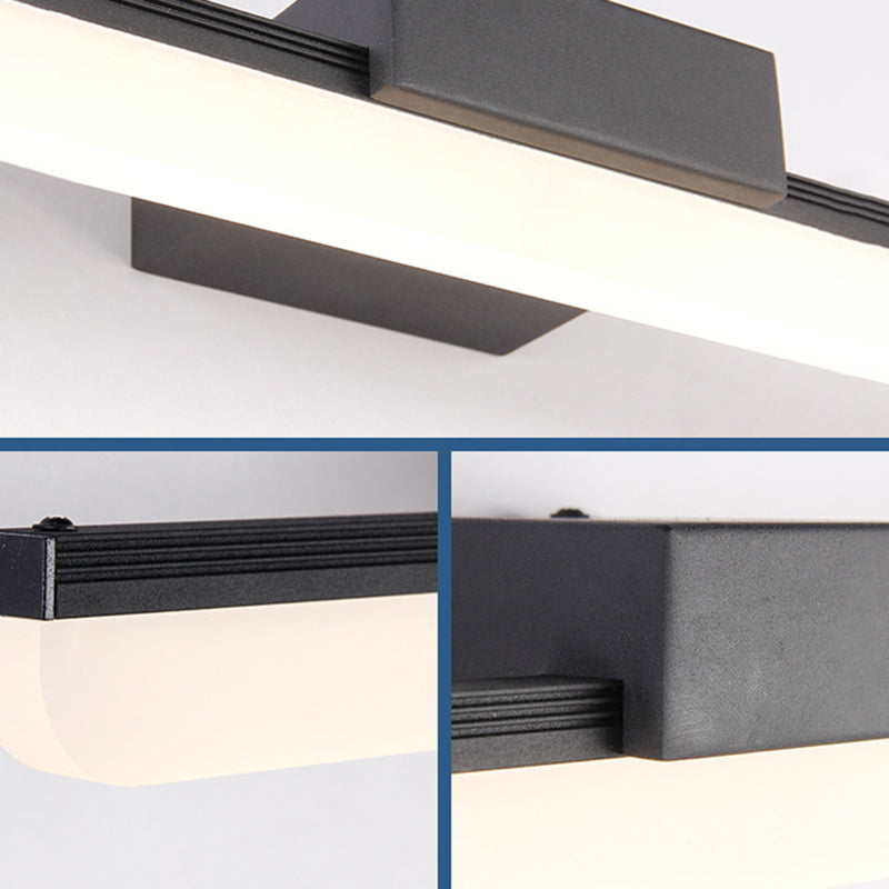 Skørter | Simple linear LED vanity lighting metal bathroom wall light with acrylic diffuser