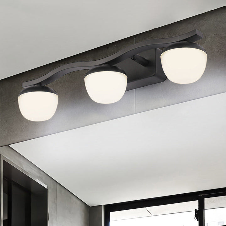 Lisslune | Acrylic Bowl Vanity Light Fixture Minimalistic Black LED Wall Lamp Lighting for Bathroom