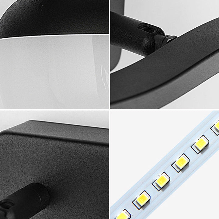 Lisslune | Acrylic Bowl Vanity Light Fixture Minimalistic Black LED Wall Lamp Lighting for Bathroom