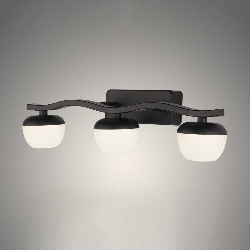 Lisslune | Acrylic Bowl Vanity Light Fixture Minimalistic Black LED Wall Lamp Lighting for Bathroom