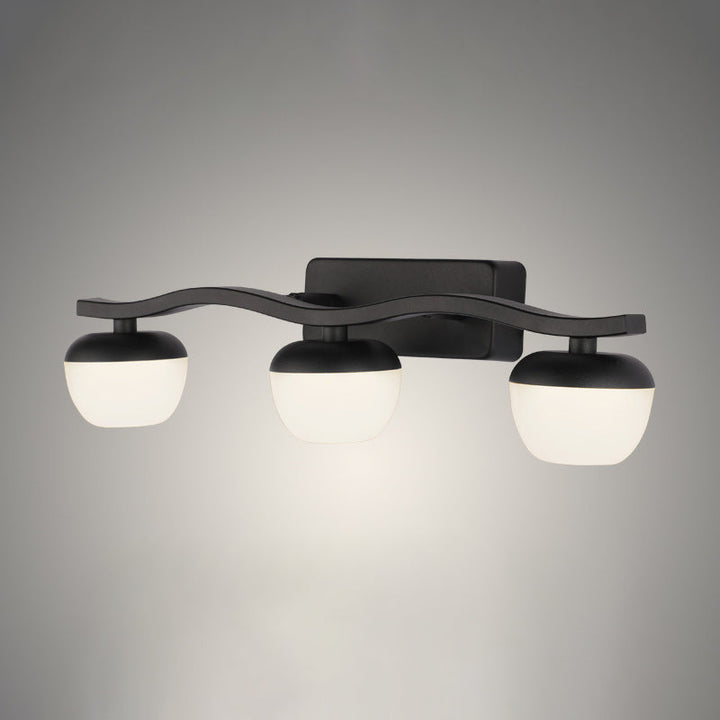 Lisslune | Acrylic Bowl Vanity Light Fixture Minimalistic Black LED Wall Lamp Lighting for Bathroom
