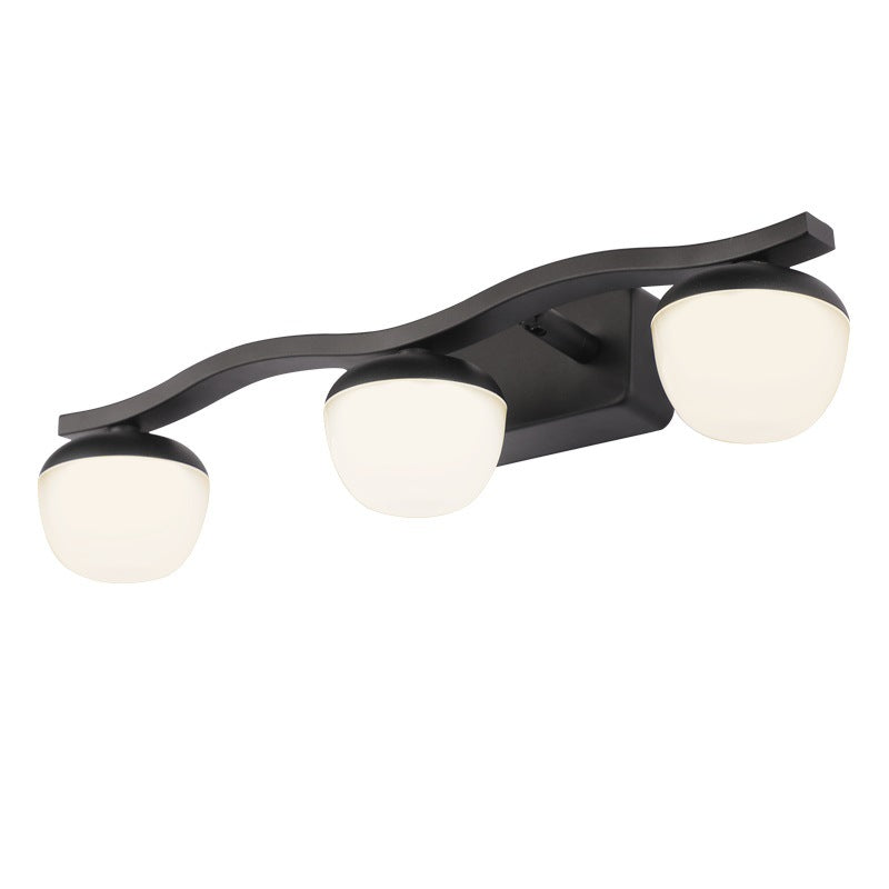 Lisslune | Acrylic Bowl Vanity Light Fixture Minimalistic Black LED Wall Lamp Lighting for Bathroom