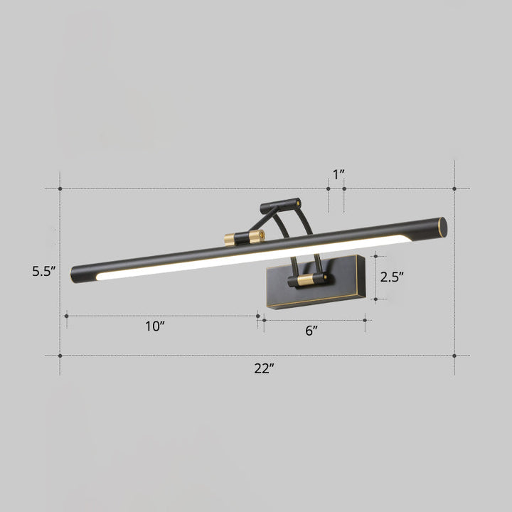 Skørter | Minimalistic tube-shaped makeup lamp fixture acrylic LED wall lamp with 3-joints swingarm