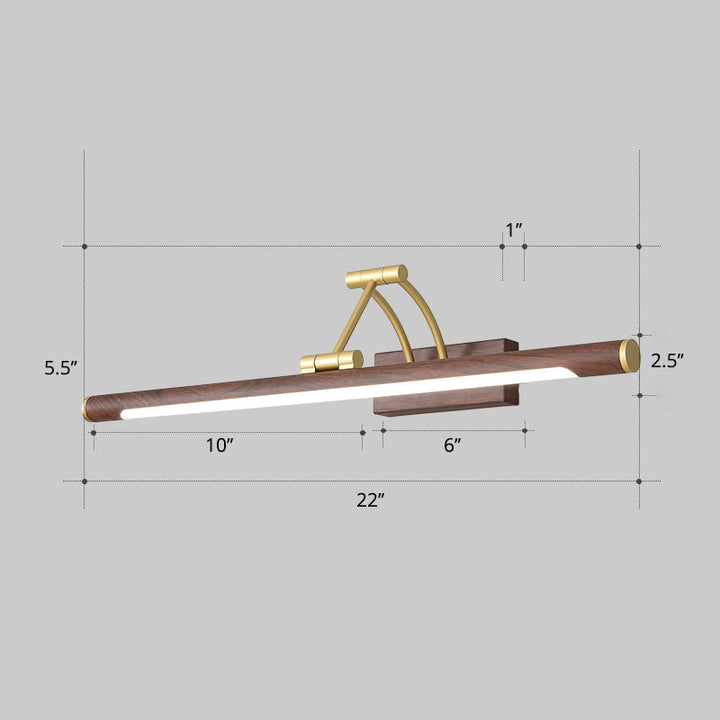 Skørter | Minimalistic tube-shaped makeup lamp fixture acrylic LED wall lamp with 3-joints swingarm