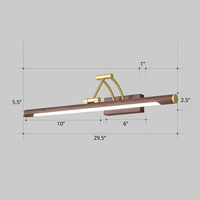 Skørter | Minimalistic tube-shaped makeup lamp fixture acrylic LED wall lamp with 3-joints swingarm