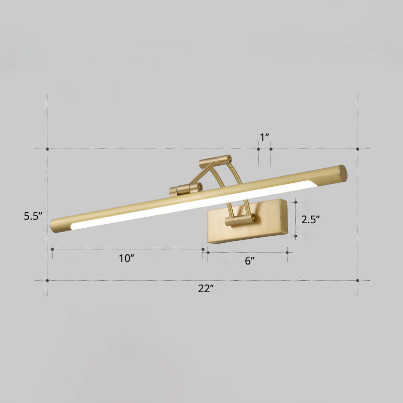 Skørter | Minimalistic tube-shaped makeup lamp fixture acrylic LED wall lamp with 3-joints swingarm