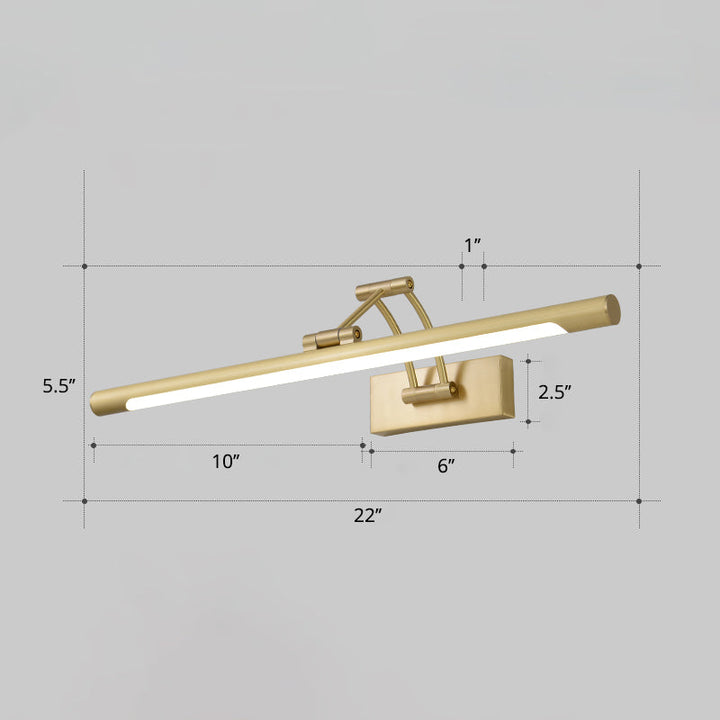 Skørter | Minimalistic tube-shaped makeup lamp fixture acrylic LED wall lamp with 3-joints swingarm