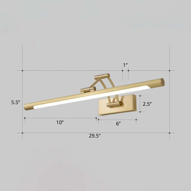 Skørter | Minimalistic tube-shaped makeup lamp fixture acrylic LED wall lamp with 3-joints swingarm