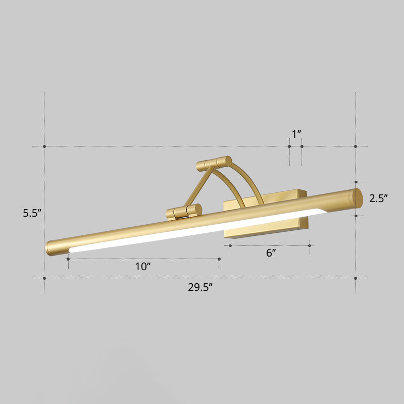 Skørter | Minimalistic tube-shaped makeup lamp fixture acrylic LED wall lamp with 3-joints swingarm