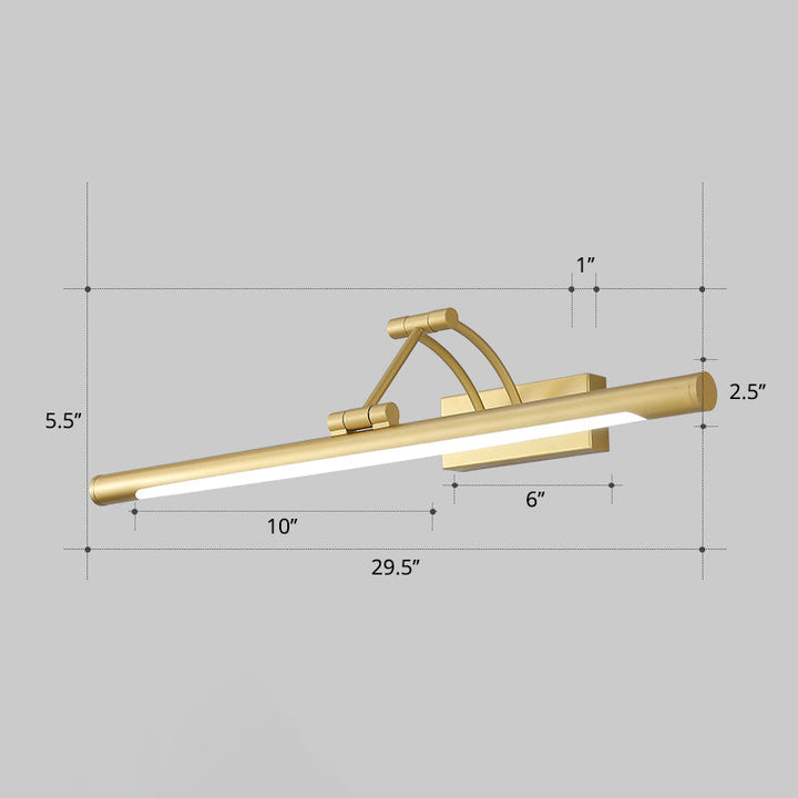 Skørter | Minimalistic tube-shaped makeup lamp fixture acrylic LED wall lamp with 3-joints swingarm