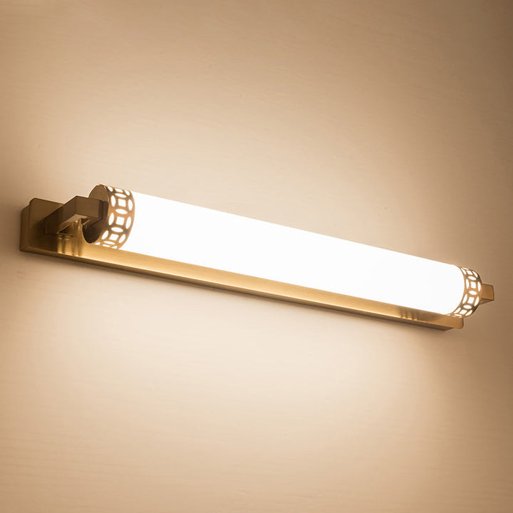 Lisslune | Bronze Cylindrical Vanity Lighting Minimalist Acrylic LED Wall Lamp Sconces for Bathroom