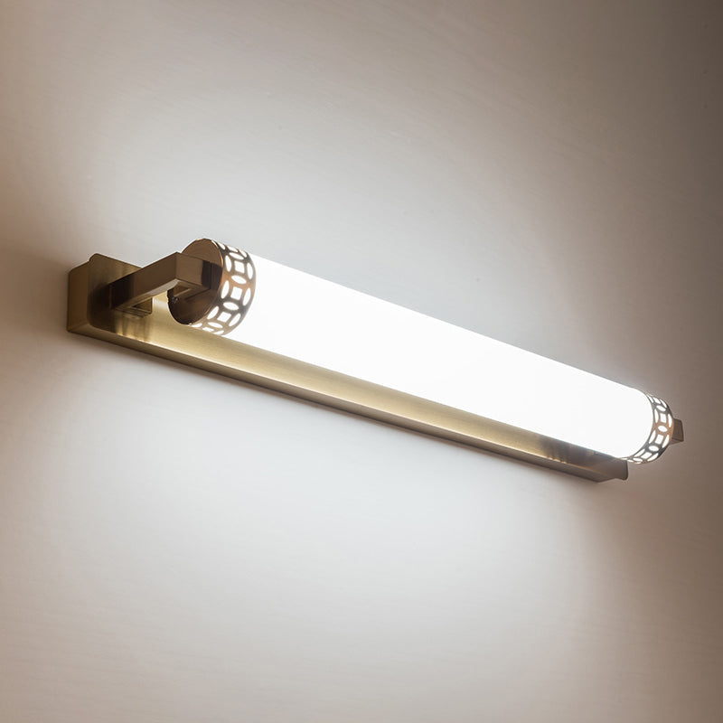 Lisslune | Bronze Cylindrical Vanity Lighting Minimalist Acrylic LED Wall Lamp Sconces for Bathroom