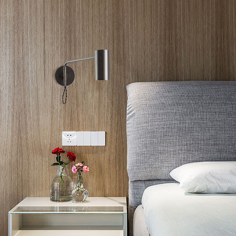Lisslune | Adjustable, tubular reading wall lamp minimalist metal 1-light bedside spotlight