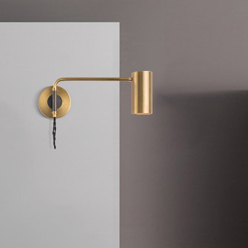Lisslune | Adjustable, tubular reading wall lamp minimalist metal 1-light bedside spotlight