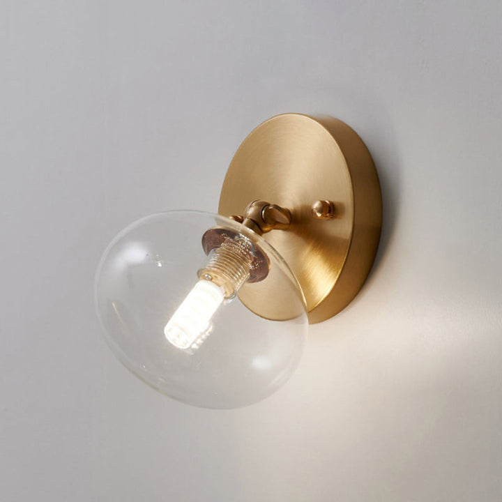 Lisslune | Small Gang Rotatable Wall Lamp Glass Enkel Postmodern Wall Mount Light in Brass