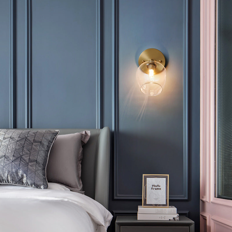Lisslune | Small Gang Rotatable Wall Lamp Glass Enkel Postmodern Wall Mount Light in Brass