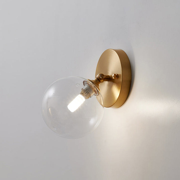 Lisslune | Small Gang Rotatable Wall Lamp Glass Enkel Postmodern Wall Mount Light in Brass